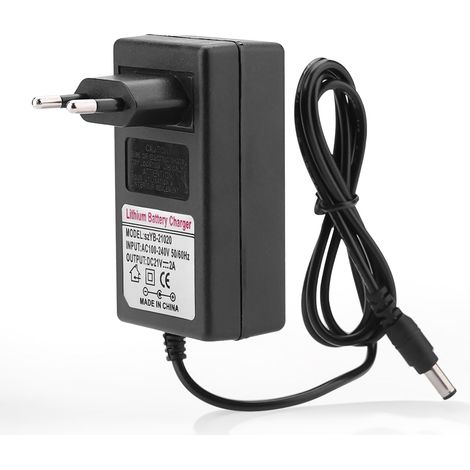 Adaptateur secteur pour batterie lithium-ion, adaptateur secteur de remplacement CA 100-240 V CC 21 V 2 A, chargeur professionnel, protection multiple (UE)