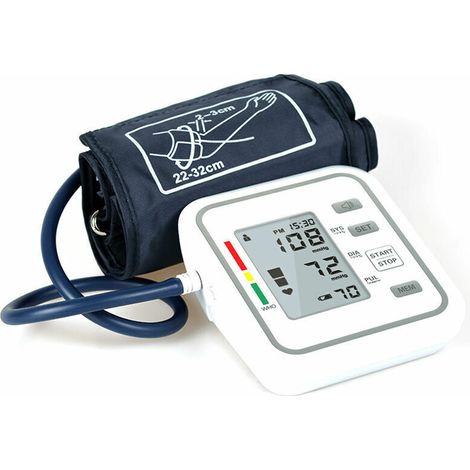 Tensiomètre électronique automatique de style bras supérieur avec grand écran LCD Outil de mesure numérique intelligent de la pression artérielle (1/5)