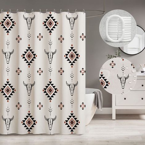 180 x 180 cm , rideau de douche, rideau de douche en lin, rideau de douche imperméable, rideau de cabine de douche (1/5)