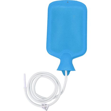 Kit de lavement en silicone, poche pour lavement intestinal, ensemble combiné pour lavement et douche, poche bleue pour le nettoyage du côlon à domicile (1/5)