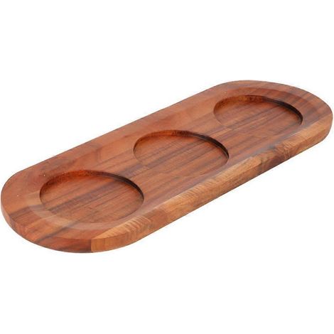 porte-bouteilles de whisky créatif en bois à trois emplacements, plateau de service pour tasses (couleur aléatoire)-30.00X10.00X2.00CM-Random Color (1/2)