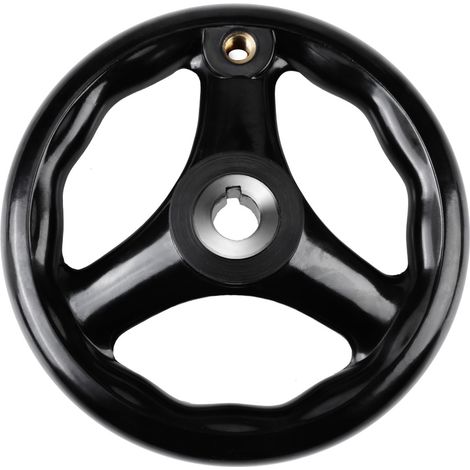 Volant à main rond noir 3 branches 12x125 mm pour tour et fraiseuse - 1 pièce (1/5)
