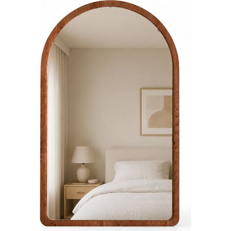 Specchio ad Arco Struttura in Legno Rovere Decorazione Design Moderno 46x60cm (1/5)