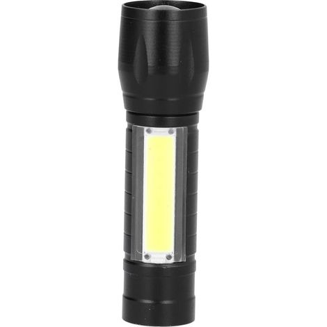 Lampe poche portable USB – zoomable rechargeable – camping – éclairage latéral COB – randonnée – torche (1/5)
