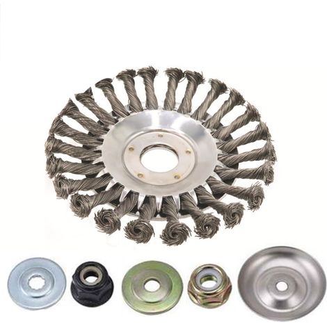 Tête de fil pour débroussailleuse rotative en acier, disque de désherbage de 6 pouces avec kit d'accessoires simples pour le nettoyage de la mousse, de la pelouse et de la rouille (1/4)