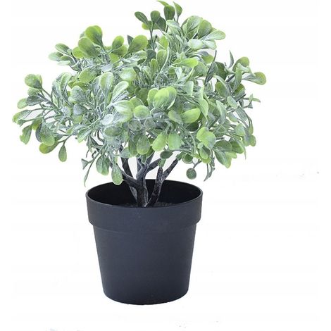 Künstliche Topfpflanze, 20 cm, realistischer, schöner Busch für Zuhause und Büro (1/2)