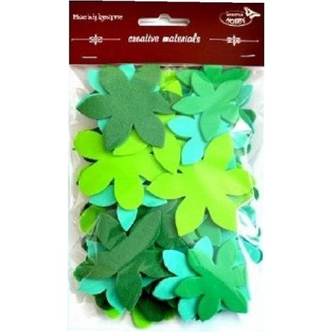 Fleurs dans les tons de vert, 60 pièces
