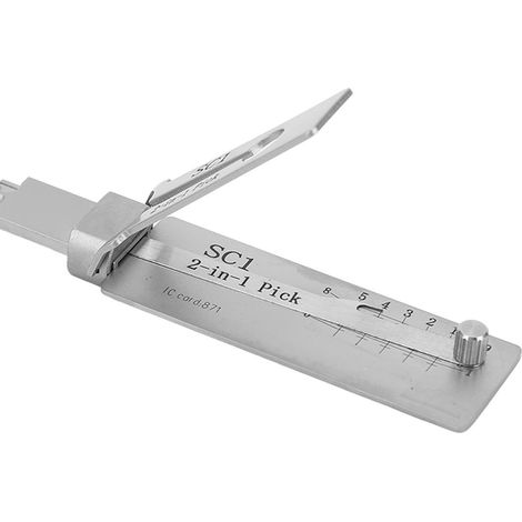 Décodeur de clés 2 en 1 en acier inoxydable, outil de ramassage de clés avec crochet, pour réparation et entretien. (1/5)