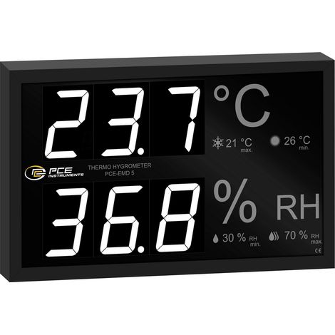 PCE Instruments PCE-EMD 5 Hygrometer 0,0..99,9 % r.F.0...50 °CAnschluss bis zu vier externen Senso (1/5)