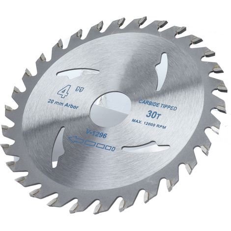 4-Zoll-Kreissägeblatt, Hartmetall-Trennscheibe für Holzbearbeitung mit Dichtung, 30 Zähne, 12.000 U/min, 20-mm-Aufnahme (1/5)