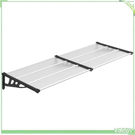 Auvent de porte - FAFEICY - 153686 - Noir et transparent - Polycarbonate - 239 x 90 cm (1/5)