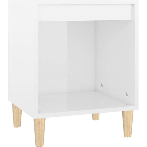 Maison Exclusive - Mesita de noche madera contrachapada blanco br (1/5)