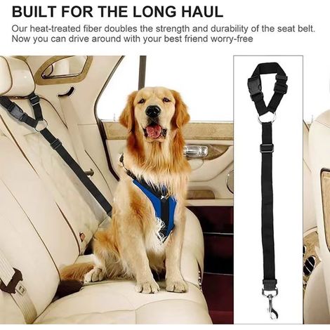 Lot de 2, Ceinture Chien Voiture, Ceinture de sécurité pour Chien avec Absorption des Chocs Élastique et Bandes Réfléchissantes, en Nylon, Résiste aux griffures et aux manipulations répétées (1/5)