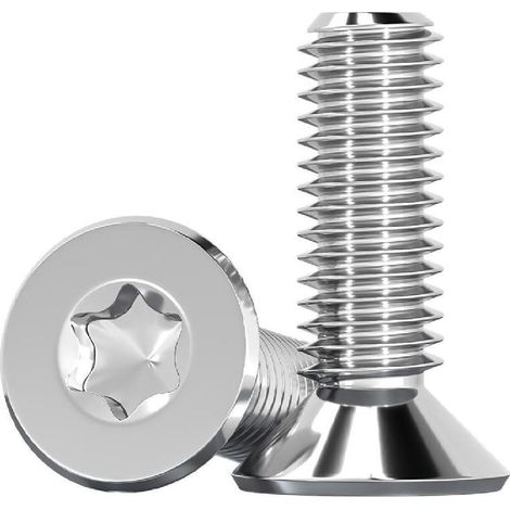 Boulon à tête plate M3 M4 M5 M6 M8 M10, vis Torx à tête fraisée en acier inoxydable 316, 10 pièces, M4x10 (1/3)