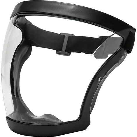 Visière intégrale noire, masque ultra-transparent réutilisable, résistant aux éclaboussures (1/5)