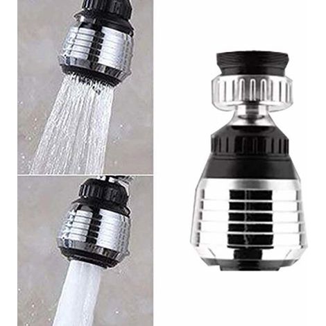 BelleRise - Adaptateur de filtre pour robinet (aérateur/diffuseur/embout) rotatif à 360° et économiseur d'eau – Tête à double jet (1/4)