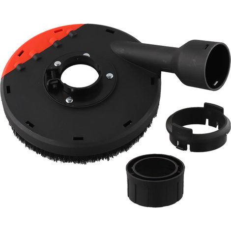 Capot d'aspiration pour meuleuse d'angle, 150 mm, couvercle anti-poussière pour meuleuse d'angle avec anneau de brosse, amovible pour ponçage près du mur (1/4)