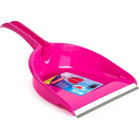 Recogedor de mano plastico con goma Rosa (1/4)