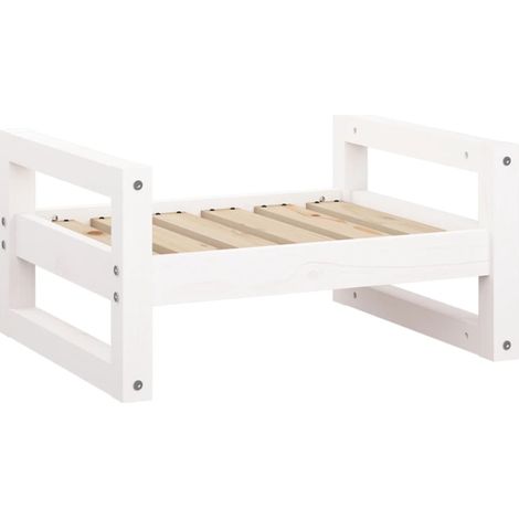 Lit pour chien Blanc 55,5x45,5x28 cm Bois de pin solide