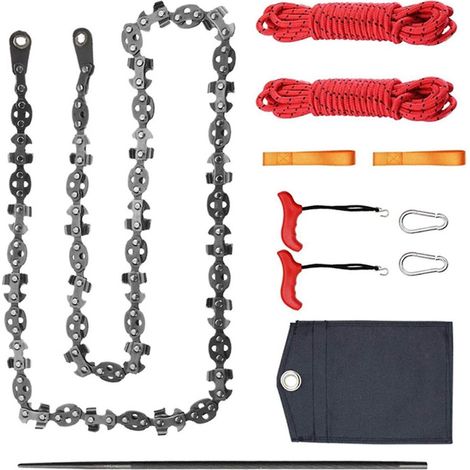 Scie à corde de 53 pouces, scie de poche antirouille pour le camping, la randonnée et le jardinage