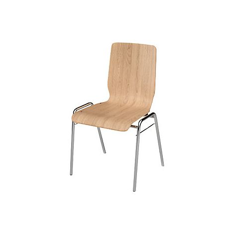 Silla de carcasa de madera NUKI  armazón cromado  UE 4 unid 