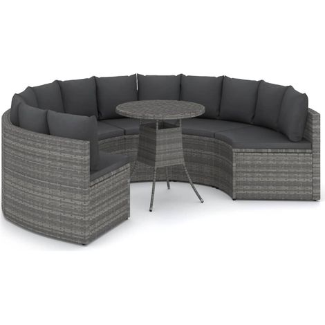 Maison Exclusive - 7-tlg. Garten-Sofagarnitur mit Auflagen Poly R
