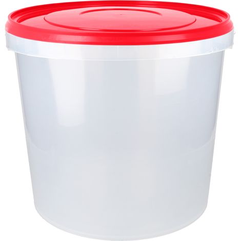 Eimer mit Deckel 10 L rot/transparent, (PP) lebensmittelecht luftdicht