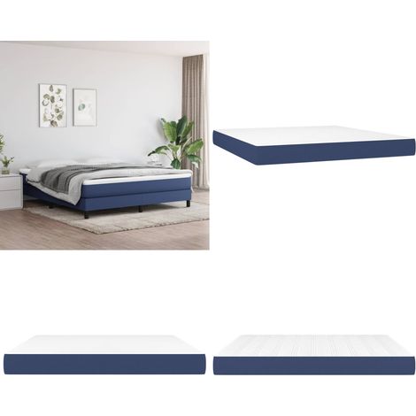 Colchón de muelles ensacados firmeza media tela azul 180x200x20 cm - Firmeza media - Soporte de cama