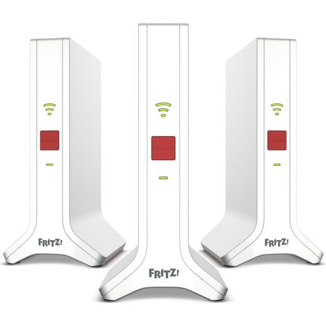 FRITZRepeater FRITZMesh Set 4200 3-pack Edition Inter Repetidor de red 4200 Mbit/s Rojo, Blanco