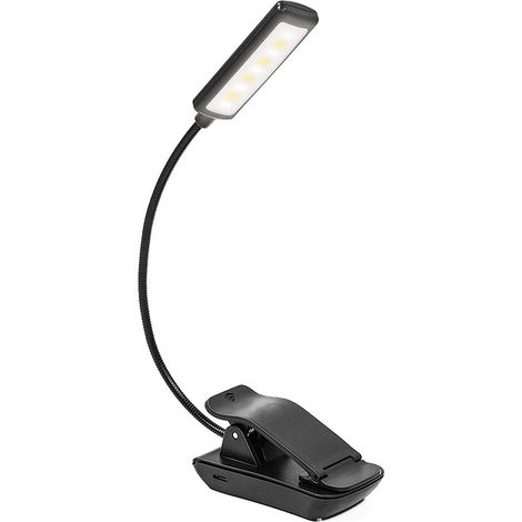 Liseuse rechargeable, 9pcs Clip de lampe de lecture LED, gradation en continu et 3 modes de protection des yeux (couleur froide et blanc froid), cou flexible à 360 °, voyant lumineux, adapté à la lect (1/5)