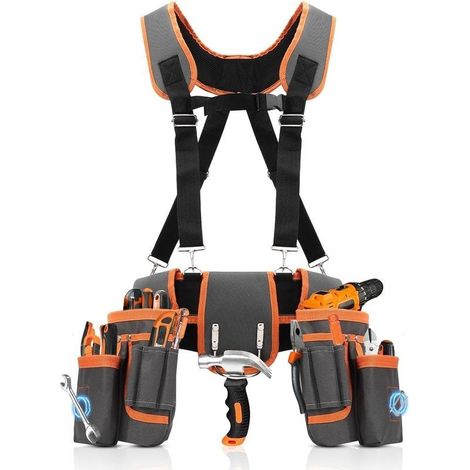 Ceinture porte-outils 18 poches – Tissu Oxford 600D anti-usure – Tour de taille réglable 81-167 cm – Poches magnétiques pour accès rapide (1/5)