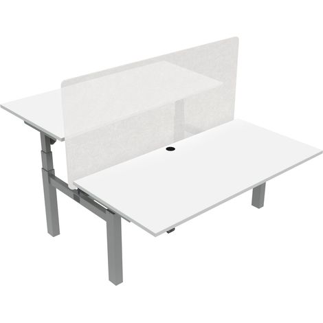STIER Elektrisch höhenverstellbarer Team-Schreibtisch 501-88, 160x80cm, Weiß mel., verstellbar 65-125cm, Traglast 100kg (1/3)