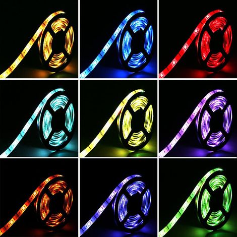 1 bande lumineuse LED 5050, bande lumineuse RGB sept couleurs, bande lumineuse pour éclairage d'avant-plan de téléviseur (1/5)