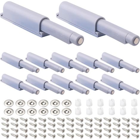 12 Pièces Loquet de porte à pousser pour ouvrir, loquets magnétiques pour porte cachée, armoires, tiroirs de camping-car, placard de cuisine (1/4)