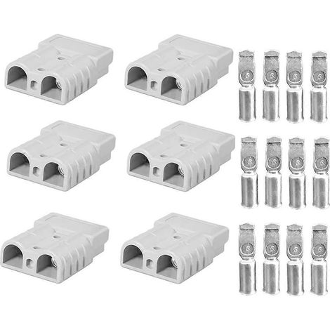 Connecteur de batterie 50 A 600 V pour borne de câble Anderson (lot de 6), gris (1/5)
