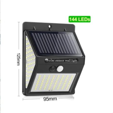 (144 LED) NOUVELLE lampe solaire multifonctionnelle pour décoration extérieure, projecteur solaire étanche IP65 avec détecteur de mouvement (1/5)