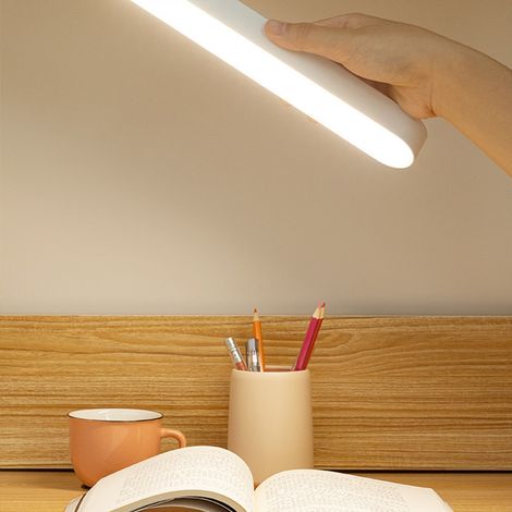 Set mit 2 wiederaufladbaren LED-Lampen 26 cm, weiß, mit integriertem Akku, für Kleiderschrank, Treppenhaus, Studentenwohnheim, tragbares USB-Nachtlicht. (1/5)