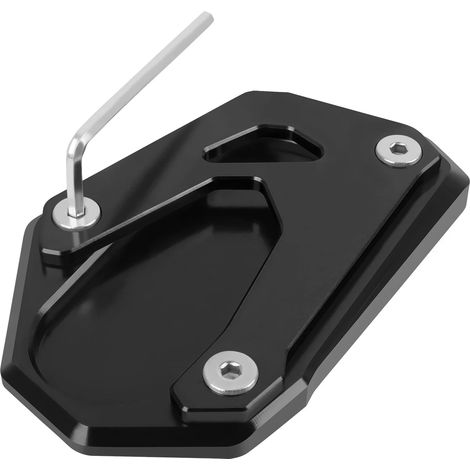 (Noir) Compatible avec SUZUKI V-Strom 1050 DE 800 VSTROM V-Strom 1050XT 2023. Extension de béquille latérale CNC, support et plaque de renfort maxpower. (1/4)
