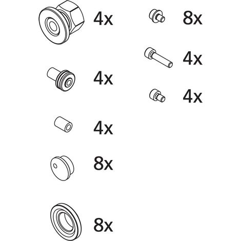 Kermi Laufrolle Set, EBIN010, Silber Mattglanz/Weiß, 2533578