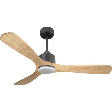 Ventilatore da soffitto Reversibile Termostato Dimmabile Wifi Motore CC Tetti inclinati Telecomando Luce a tre toni Hypersilence Memoria PURLINE ParosD132C03LED65270