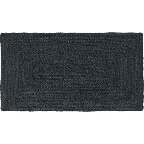 Tapis de surface Rectangulaire Gris foncé 60 x 110 cm Jute vidaXL