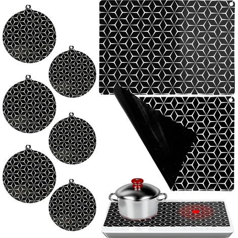 8 Pièces Tapis De Protection pour Plaque À Induction, Protection Plaque Induction, Tapis De Cuisson À Induction en Silicone, Tapis Protege Plaque Induction pour Plaque À Induction(25 35cm) (1/5)