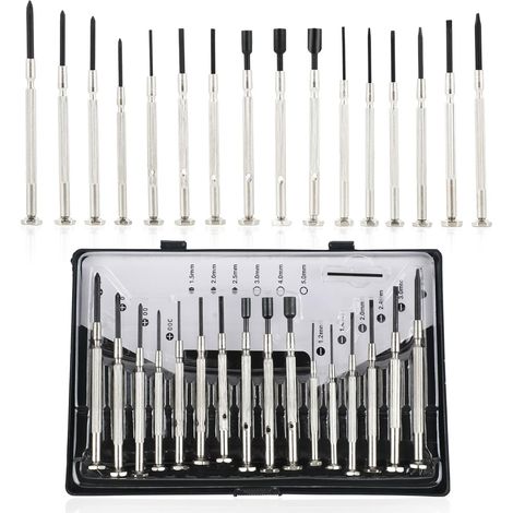 Destornillador mini 16 en 1  para reparación de gafas y relojes, destornillador de precisión para mecánicos de precisión, kit de destornilladores para relojeros. (1/4)