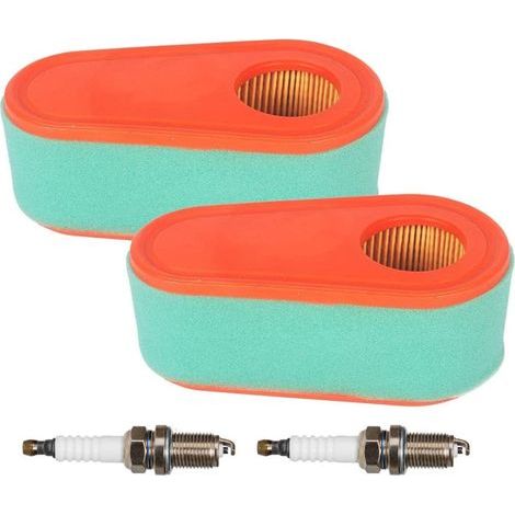 Set of 2 replacement oval air filters, pre-filter, fuel filter and spark plug for Briggs & Stratton 795066, 796254 and 5419 DOV 700 series engines (1/5)