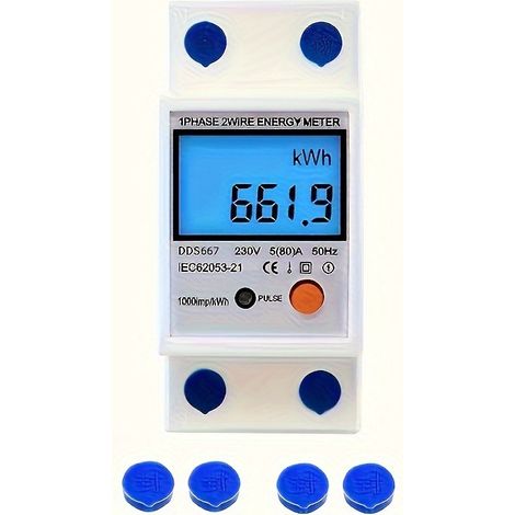 Compteur électrique monophasé, compteur électrique intelligent domestique, écran LCD.