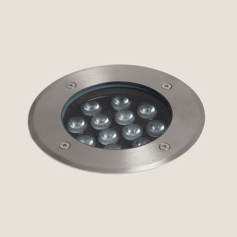 Faretto da Esterno LED 12 W Solid, Incasso a Pavimento, in Acciaio Inox, Hallo 2700K Bianco Caldo (1/4)