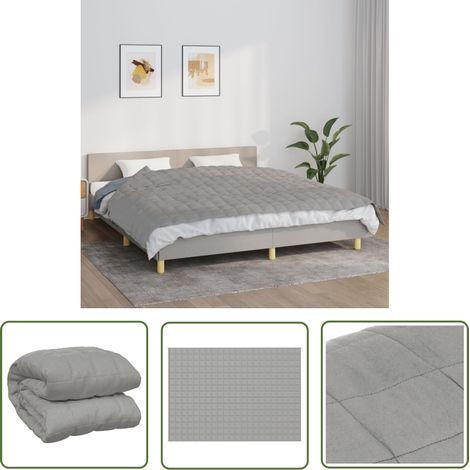 The Living Store Gewichtsdecke Grau 155x220 cm 11 kg Stoff - Gewichtsdecke - Schlafhilfe - Bettdach - Daunendecke Alternative - Schwere Decke (1/5)