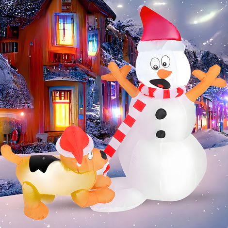 110cm Bonhomme de Neige Gonflable de Noël de avec lumières LED rotatives, Decoration Noel Exterieur Gonflable, Bonhomme de Neige Lumineux, décoration de Noël pour pelouse Jardin (1/5)
