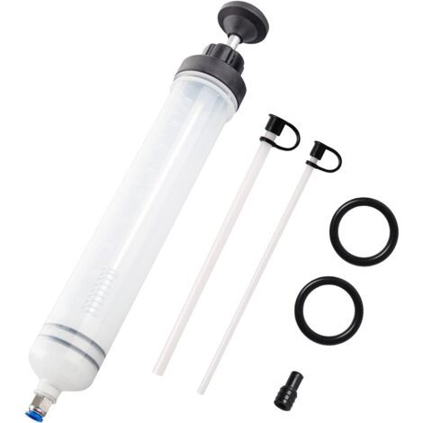 QORVA-Seringue a Huile 500mL Huile Aspiration Seringue-Pompe de Transfert,Seringue Liquide de Frein avec Tube Extension-Seringue de Vidange Pompe à Main
