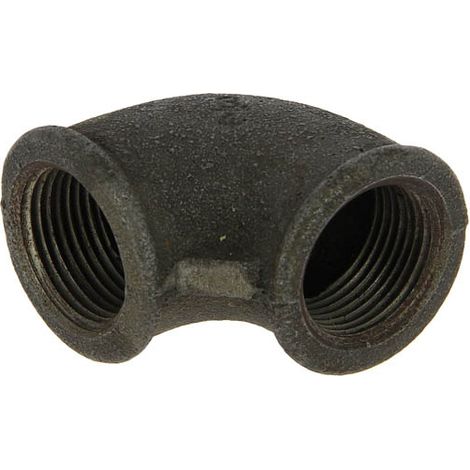 Coude 90° fonte noir Femelle 3/4